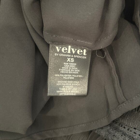 VELVET BY SPENCER & GRAHAM ANTHRO Sheer Lined Ruffle Lace Poet Lng Sleeve Top XS - Picture 4 of 6